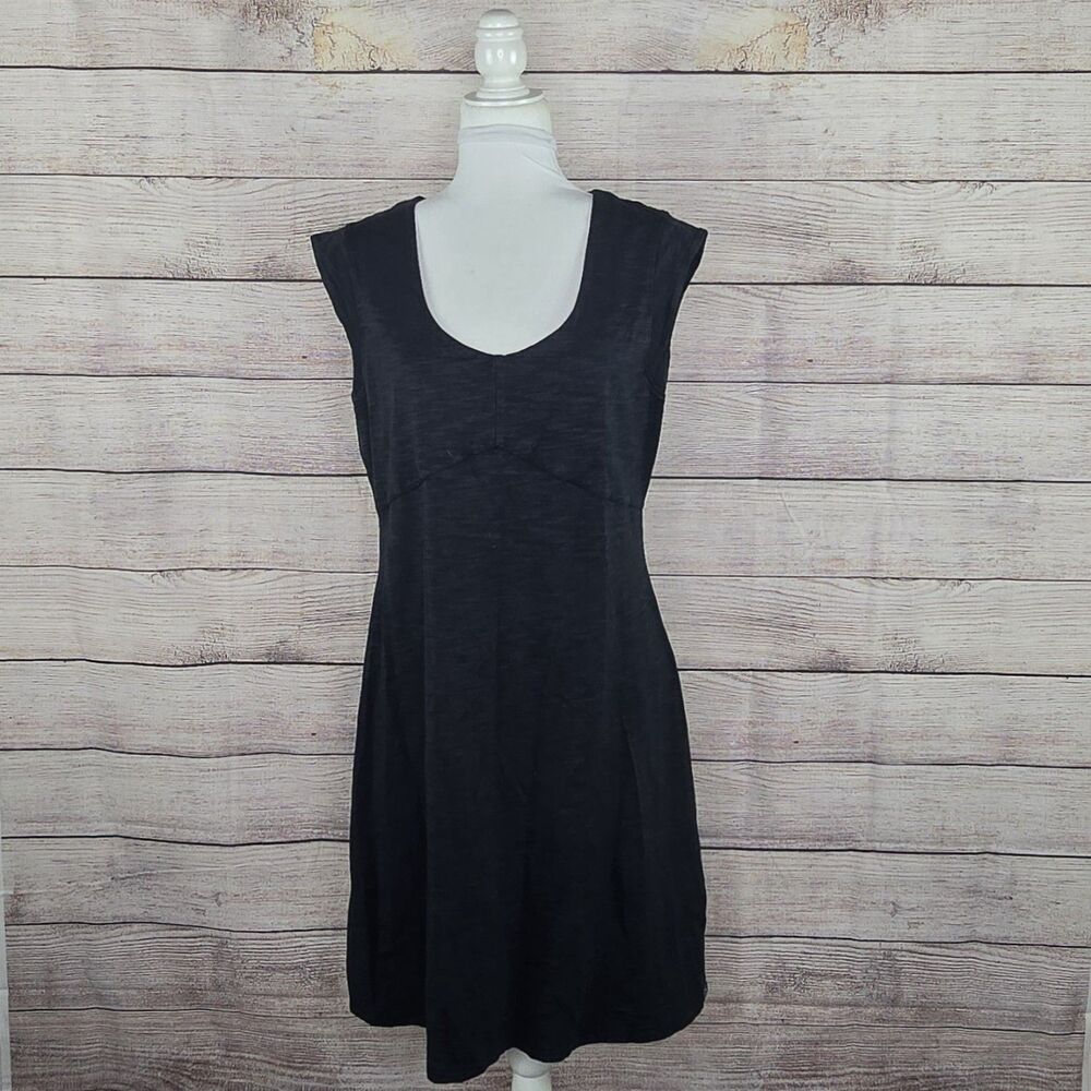 L.L. Bean Women's Beech Point A-Line Activewear Dress Black Stretch Medium